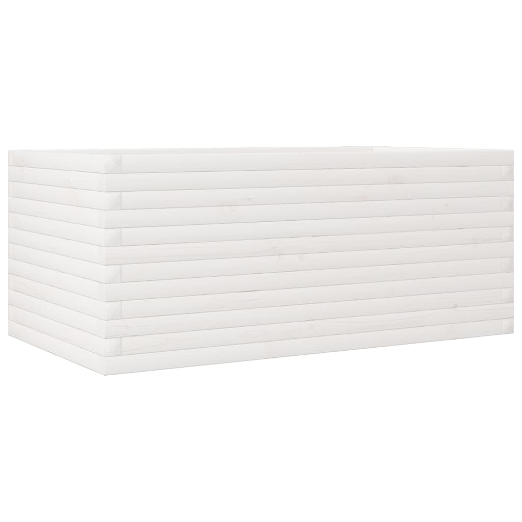 Plantepotte Hvid 110x60x46 cm Massiv Fyrretræ
