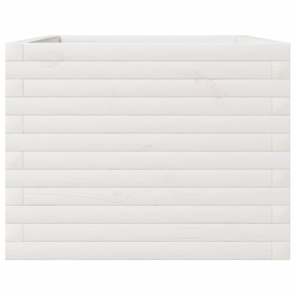 Plantepotte Hvid 110x60x46 cm Massiv Fyrretræ