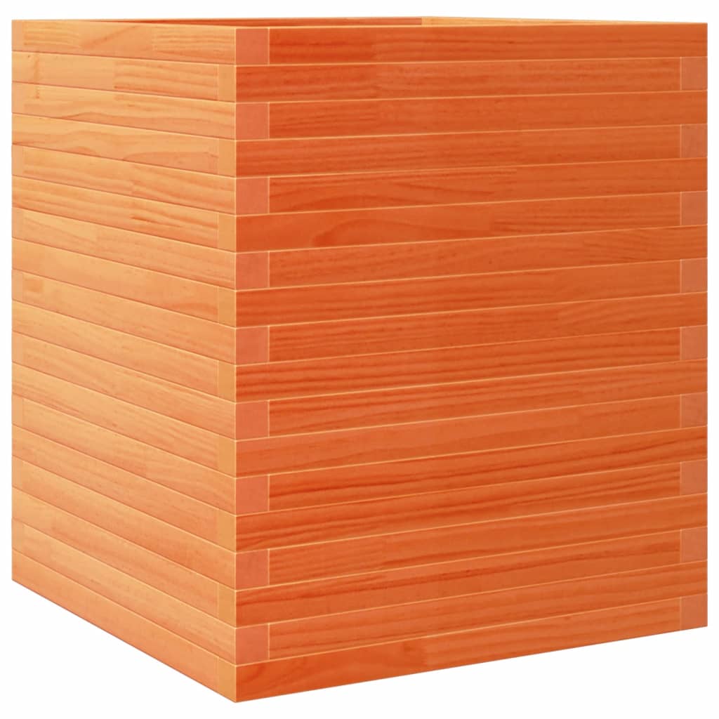 Plantepotte voks brun 60x60x68,5 cm massivt fyrretræ