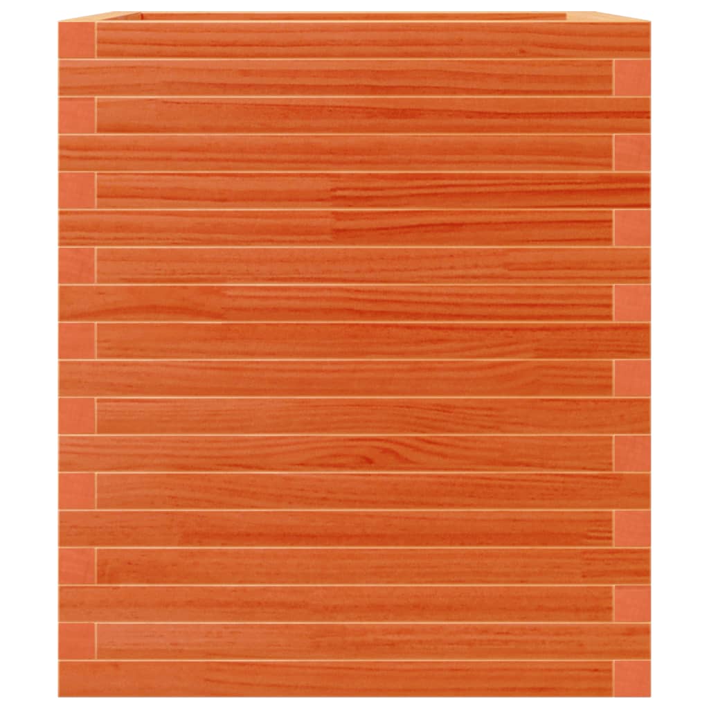 Plantepotte voks brun 60x60x68,5 cm massivt fyrretræ