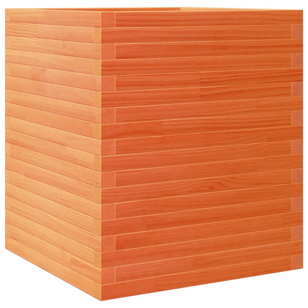 Plantepotte voks brun 60x60x68,5 cm massivt fyrretræ