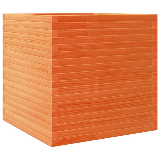 Pflanzkübel Wachsbraun 70x70x68,5 cm Massivholz Kiefer