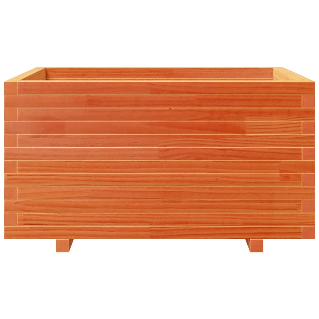 Pflanzkübel Wachsbraun 90x60x49,5 cm Massivholz Kiefer