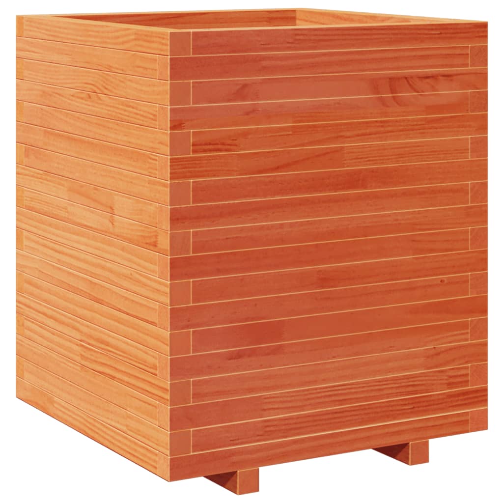 Pflanzkübel Wachsbraun 60x60x72,5 cm Massivholz Kiefer