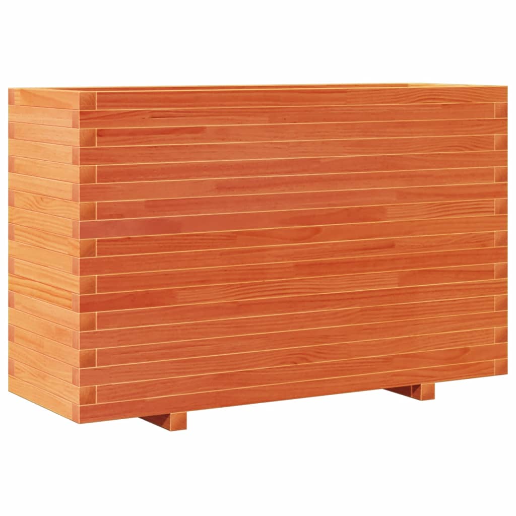 Plantepotte voks brun 110x40x72 cm massivt fyrretræ