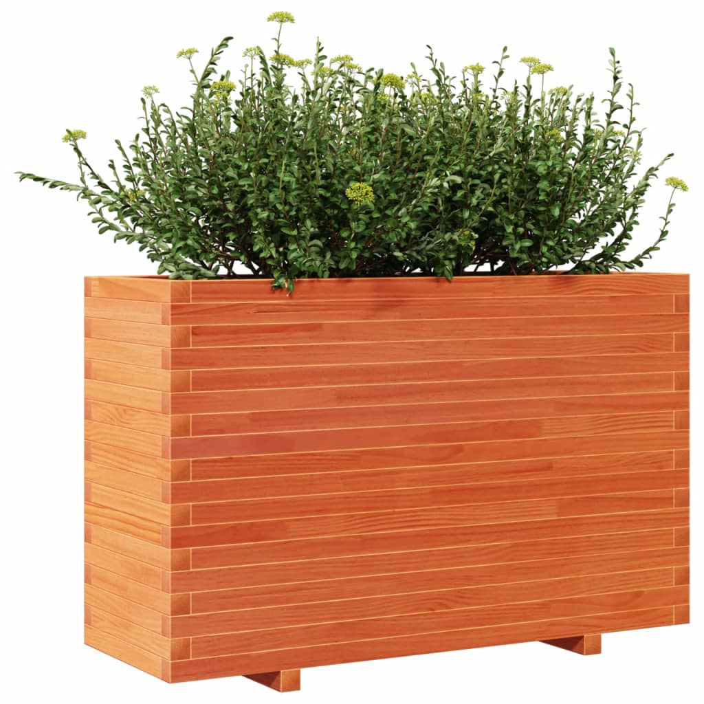 Plantepotte voks brun 110x40x72 cm massivt fyrretræ