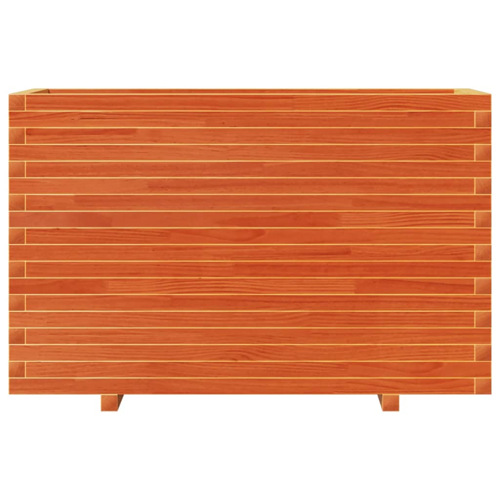Plantepotte voks brun 110x40x72 cm massivt fyrretræ