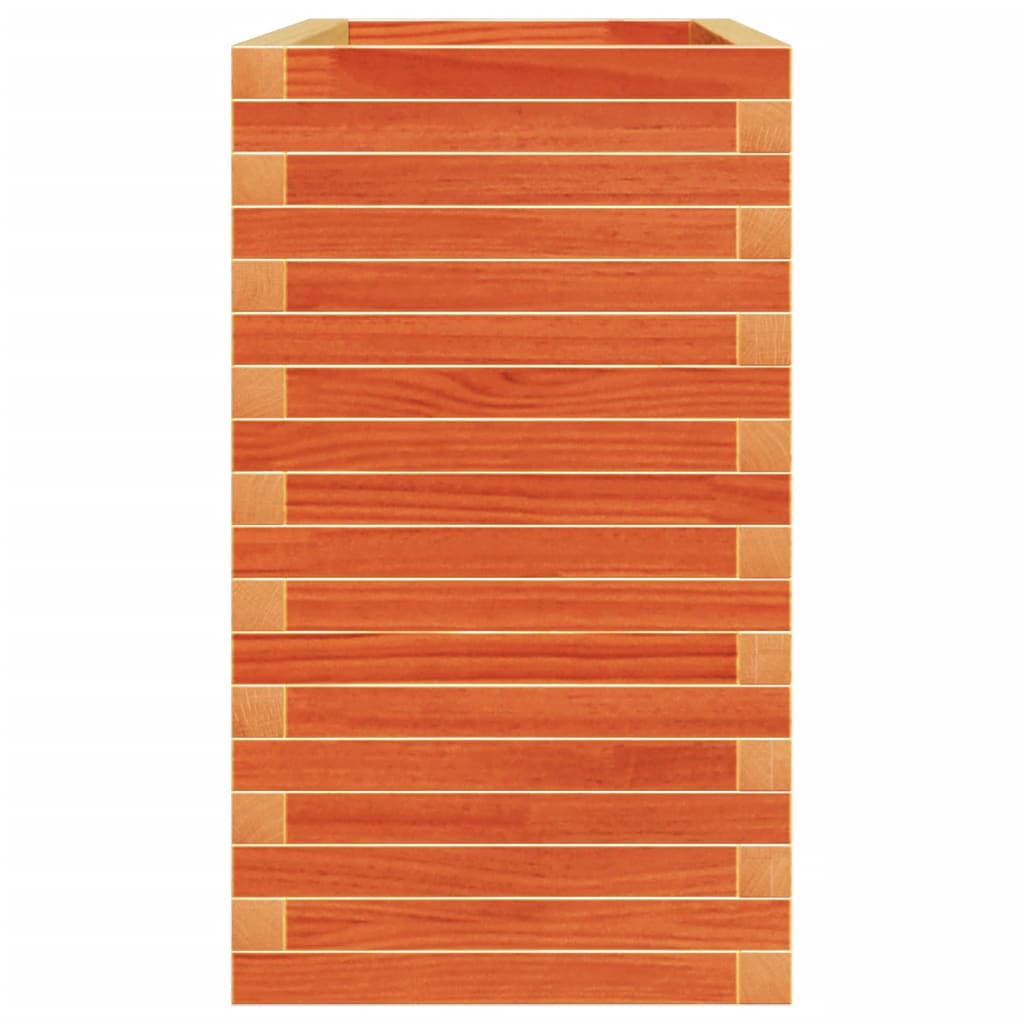 Plantepotte voks brun 110x40x72 cm massivt fyrretræ