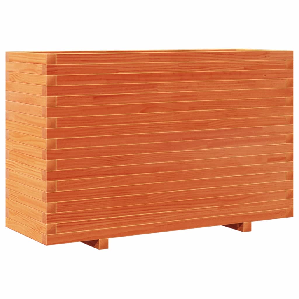 Plantepotte voks brun 110x40x72 cm massivt fyrretræ