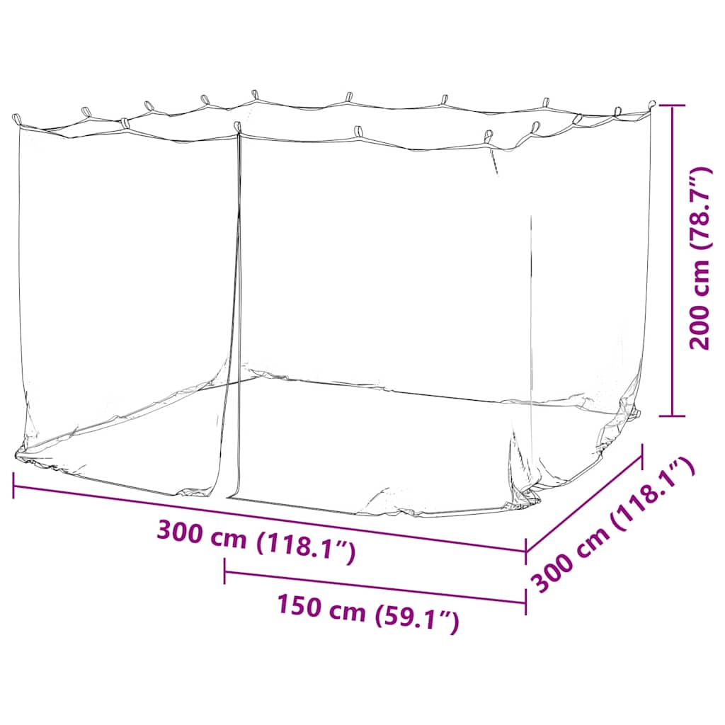 Moskitonetz 156 Mesh Weiß 300x300x200 cm