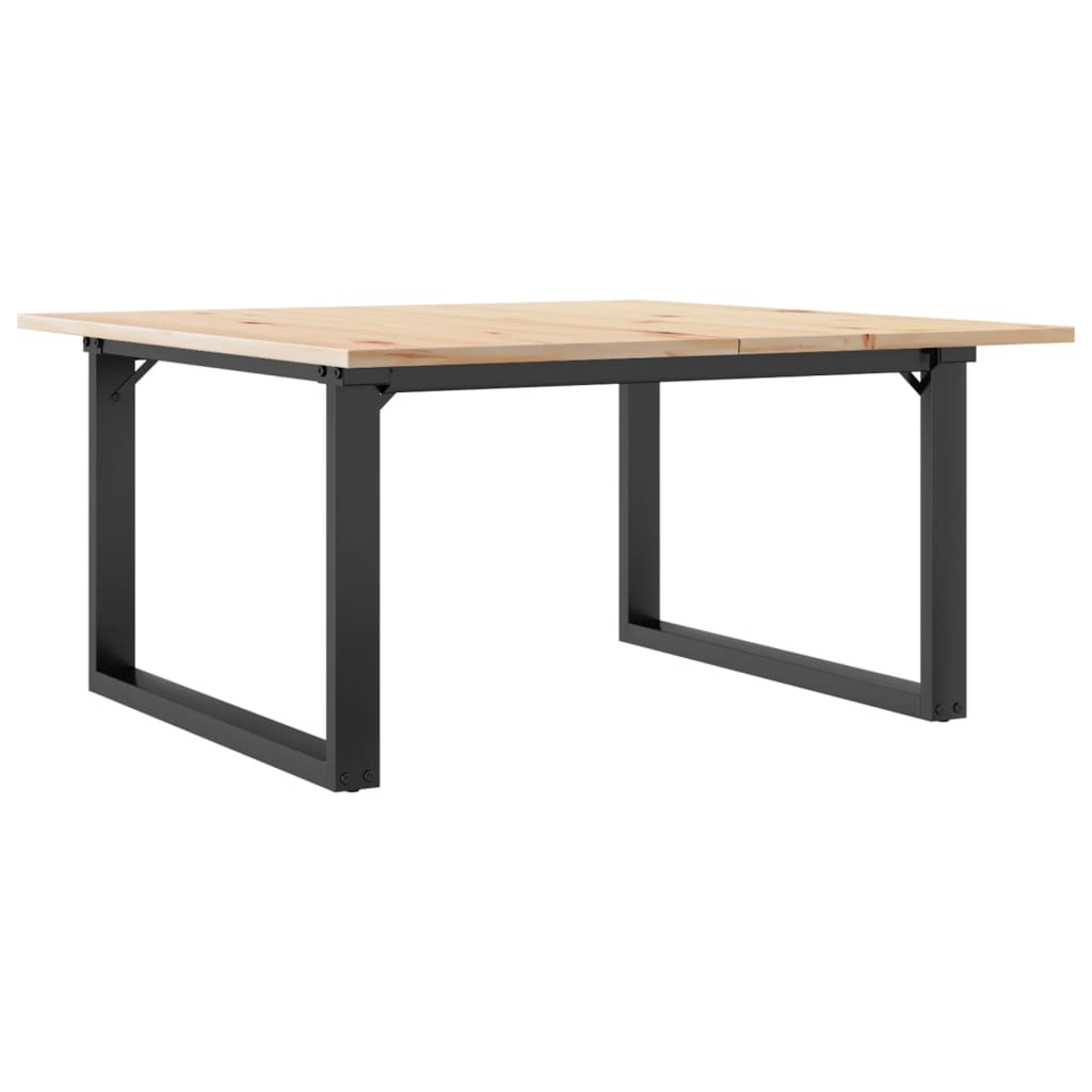 Couchtisch O-Gestell 90x90x45cm Massivholz Kiefer und Stahl