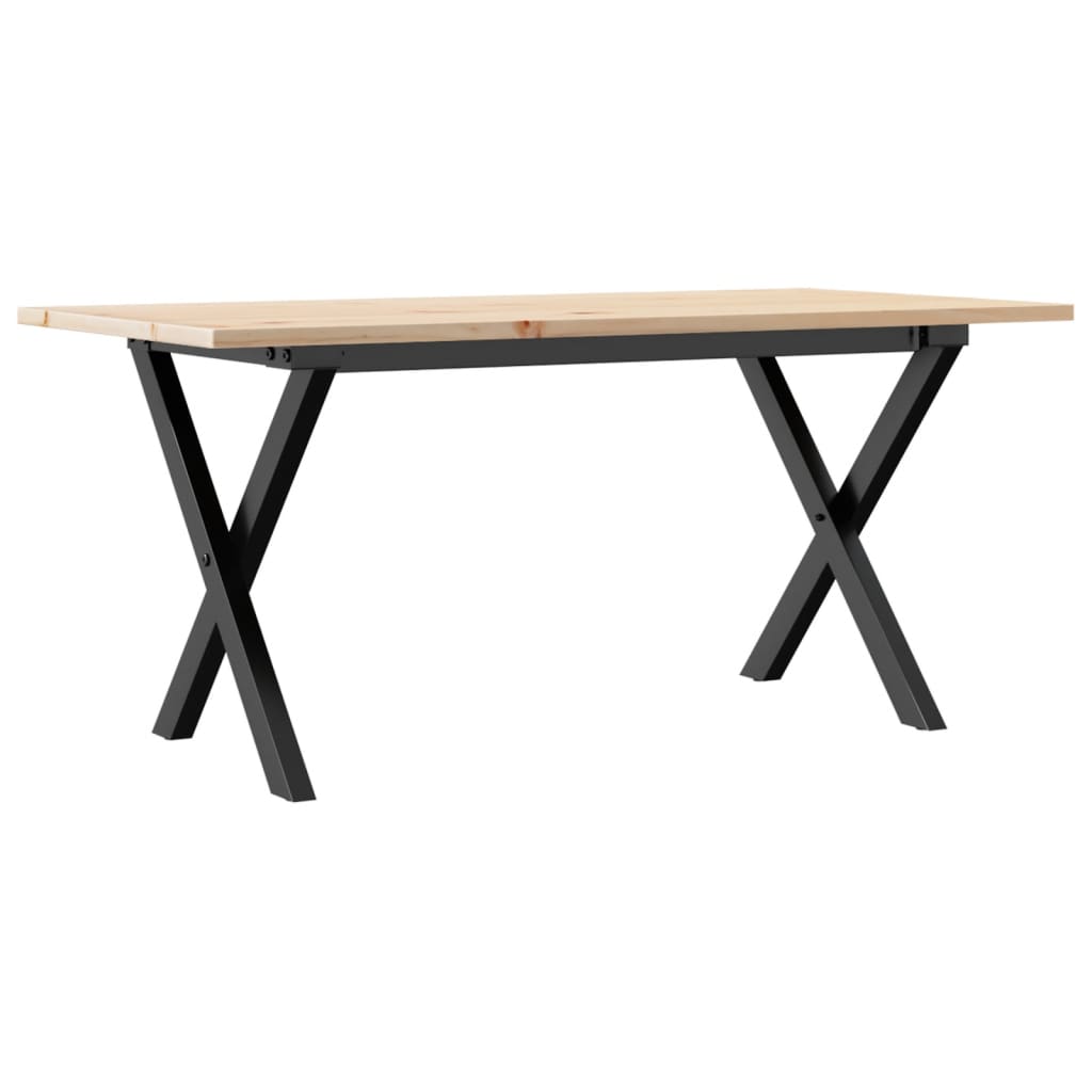 Couchtisch X-Gestell 90x40x45cm Massivholz Kiefer und Stahl