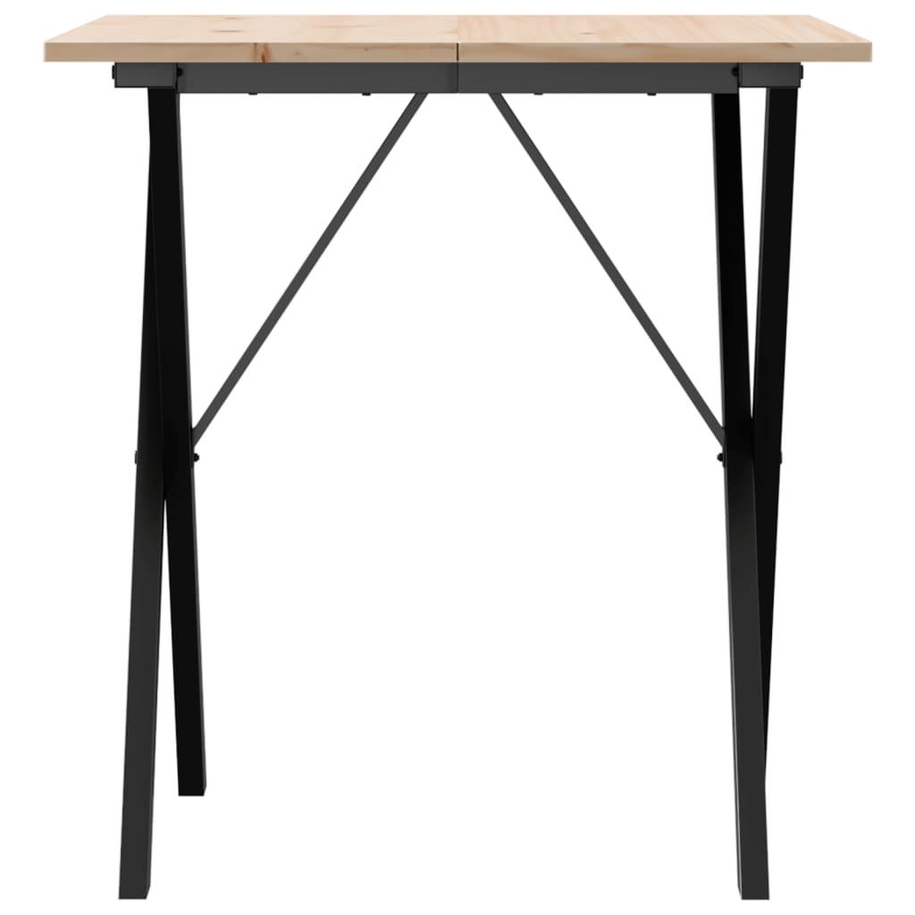 Esstisch X-Gestell 70x70x75 cm Massivholz Kiefer und Stahl