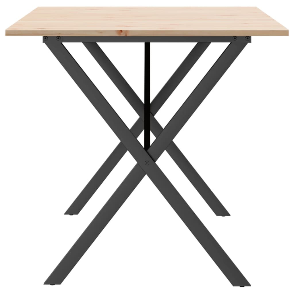Esstisch X-Gestell 160x80x75 cm Massivholz Kiefer und Stahl