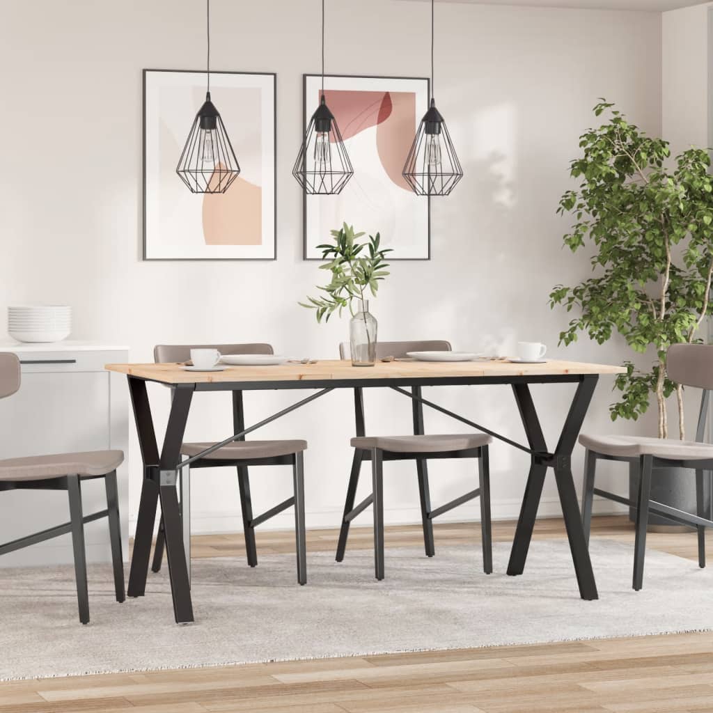 Esstisch Y-Gestell 160x80x75 cm Massivholz Kiefer und Stahl