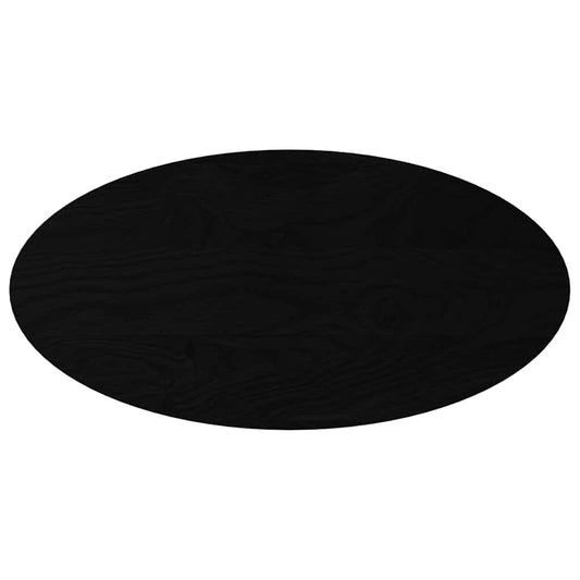 Tischplatte Dunkelbraun 100x50x2 cm Massivholz Eiche Oval