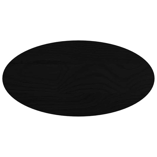 Tischplatte Dunkelbraun 80x40x4 cm Massivholz Eiche Oval