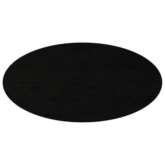 Tischplatte Dunkelbraun 100x50x4 cm Massivholz Eiche Oval