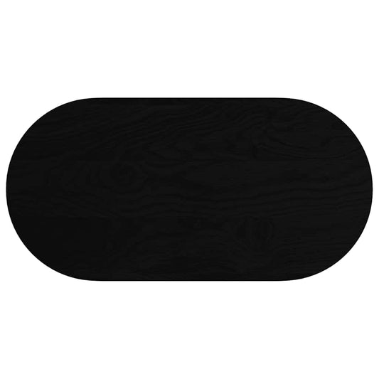 Tischplatte Dunkelbraun 100x50x2 cm Massivholz Eiche Oval