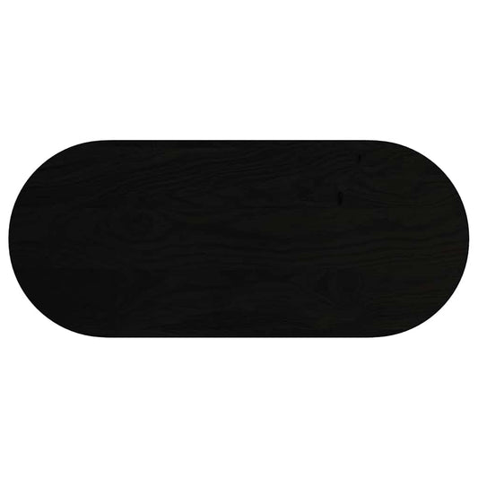 Tischplatte Dunkelbraun 140x60x2 cm Massivholz Eiche Oval