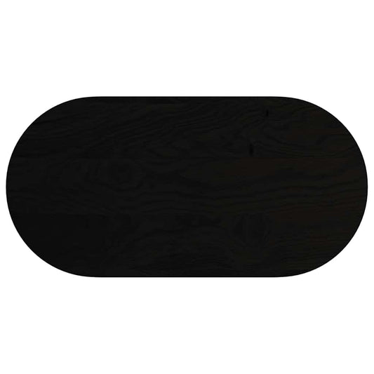 Tischplatte Dunkelbraun 100x50x4 cm Massivholz Eiche Oval
