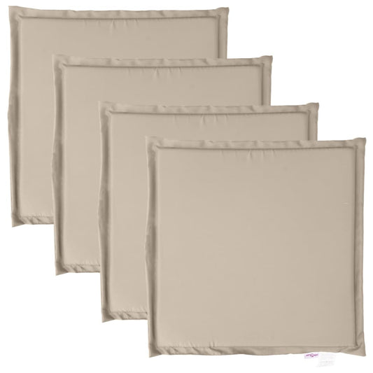 Havesædehynder 4 stk Taupe 45x45x2 cm Firkantet