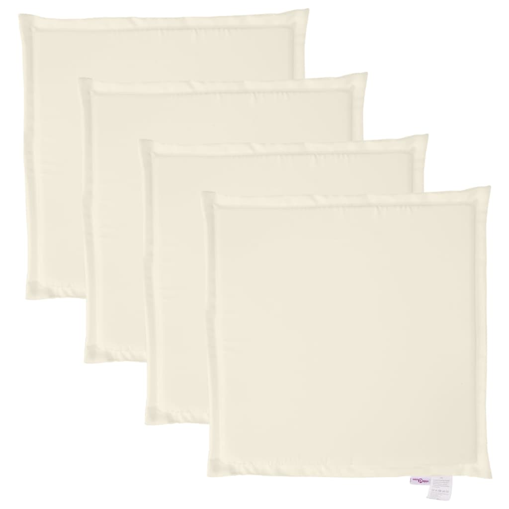 Havesædehynder 4 stk Creme 45x45x2 cm Firkantet