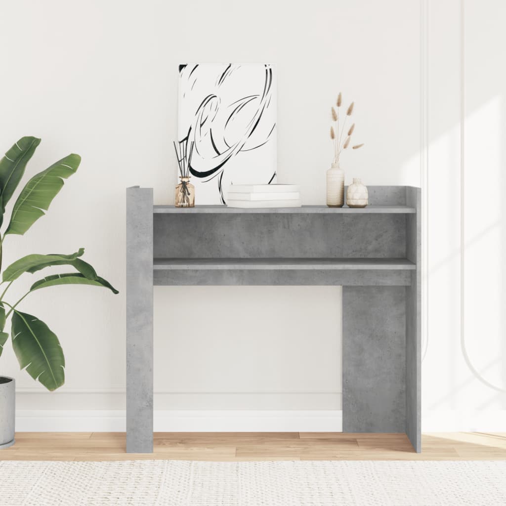 Konsolbord betongrå 100x35x90 cm træmateriale