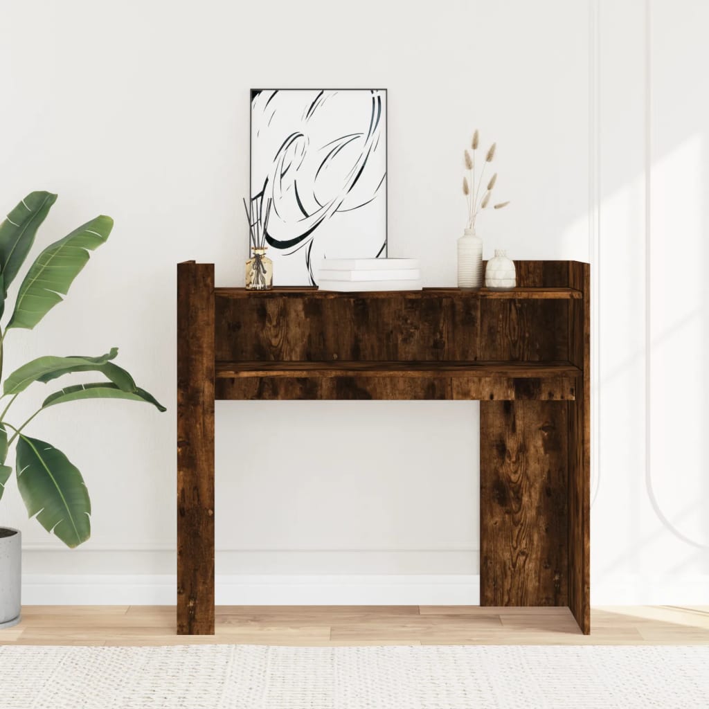 Konsolbord røget eg 100x35x90 cm træmateriale
