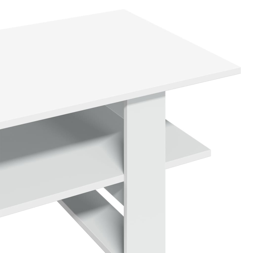 Sofabord Hvid 102x55x42 cm Træ Materiale