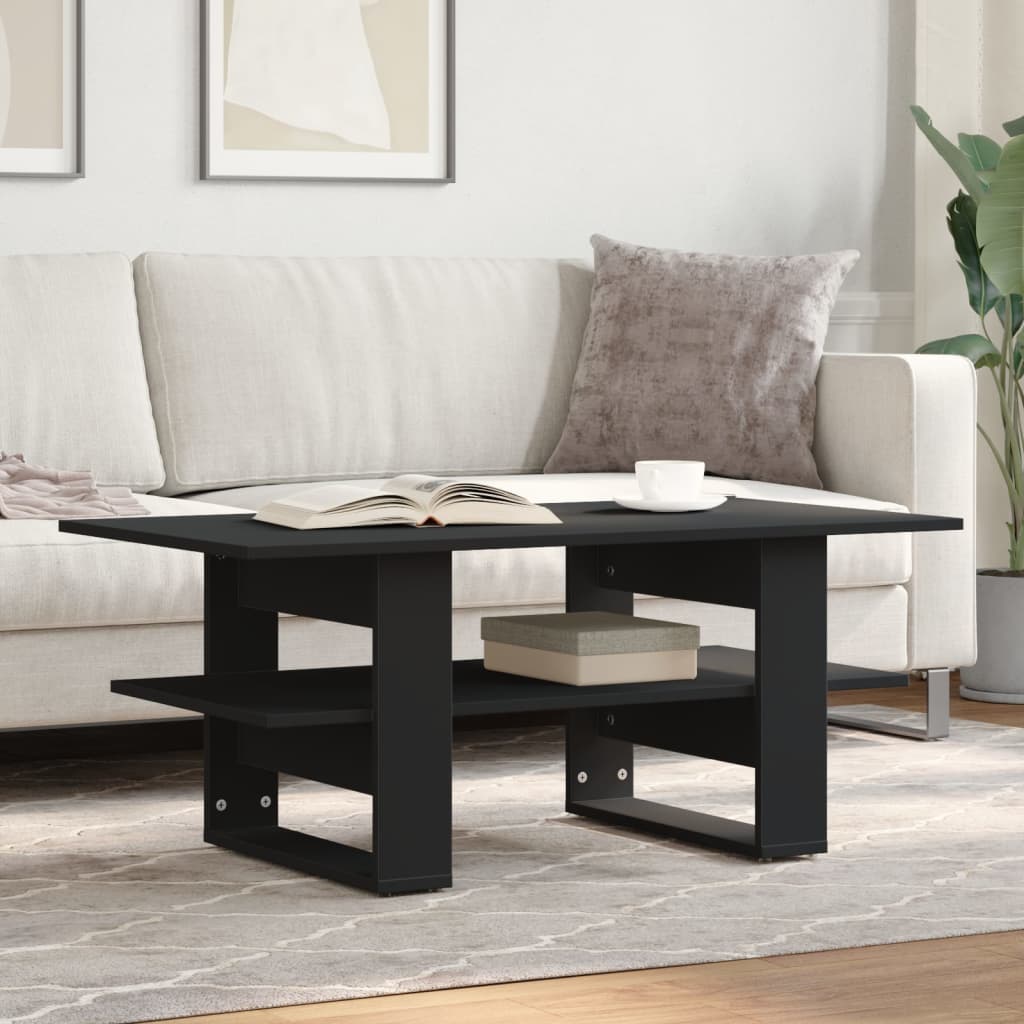 Sofabord Sort 102x55x42 cm Træ Materiale