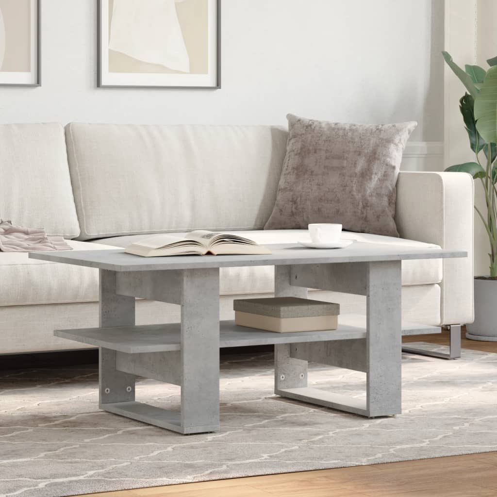 Sofabord betongrå 102x55x42 cm træmateriale