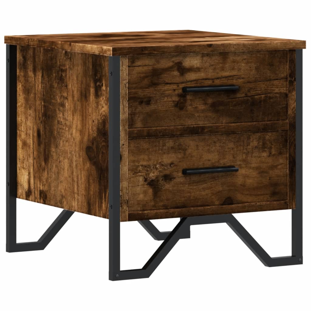 Sengebord røget eg 40x41x40 cm træmateriale