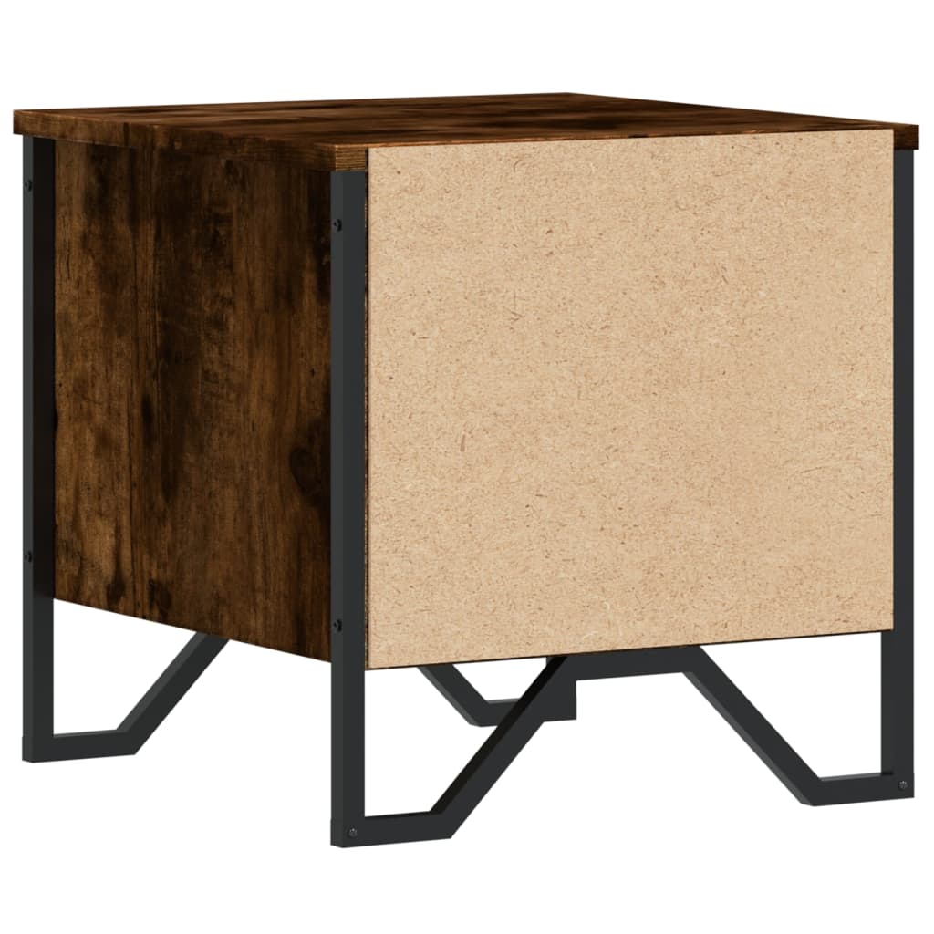 Sengebord røget eg 40x41x40 cm træmateriale