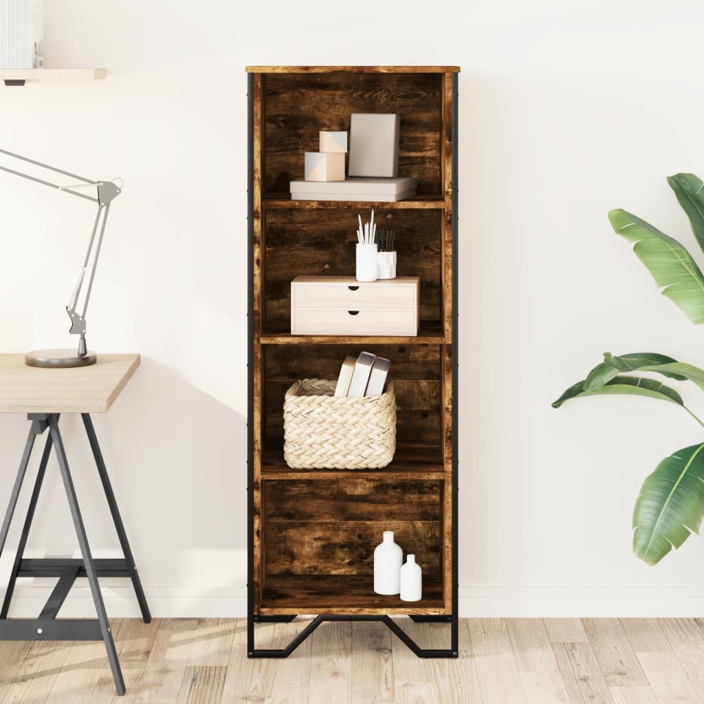 Bogreol Røget Eg 50x31x137,5 cm Træ Materiale