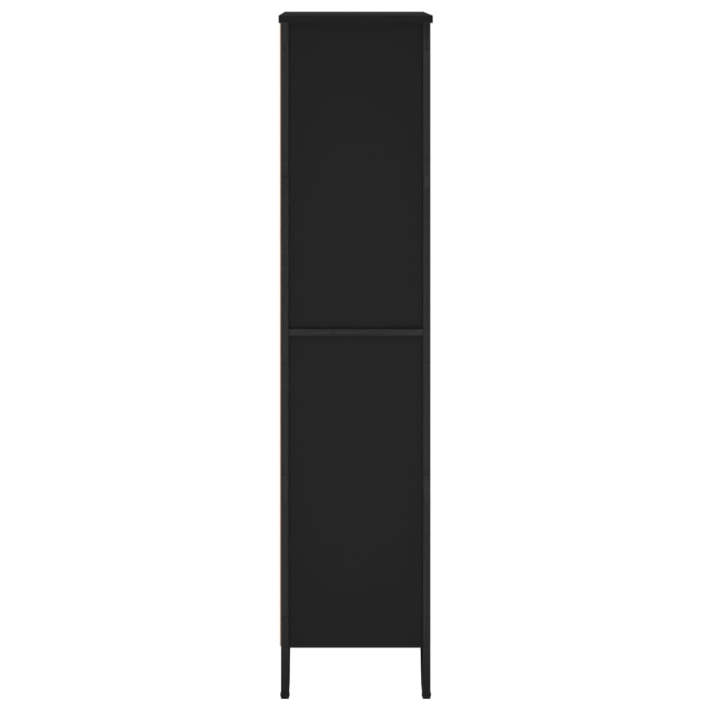 Bogreol Sort 80x31x137,5 cm Træ Materiale