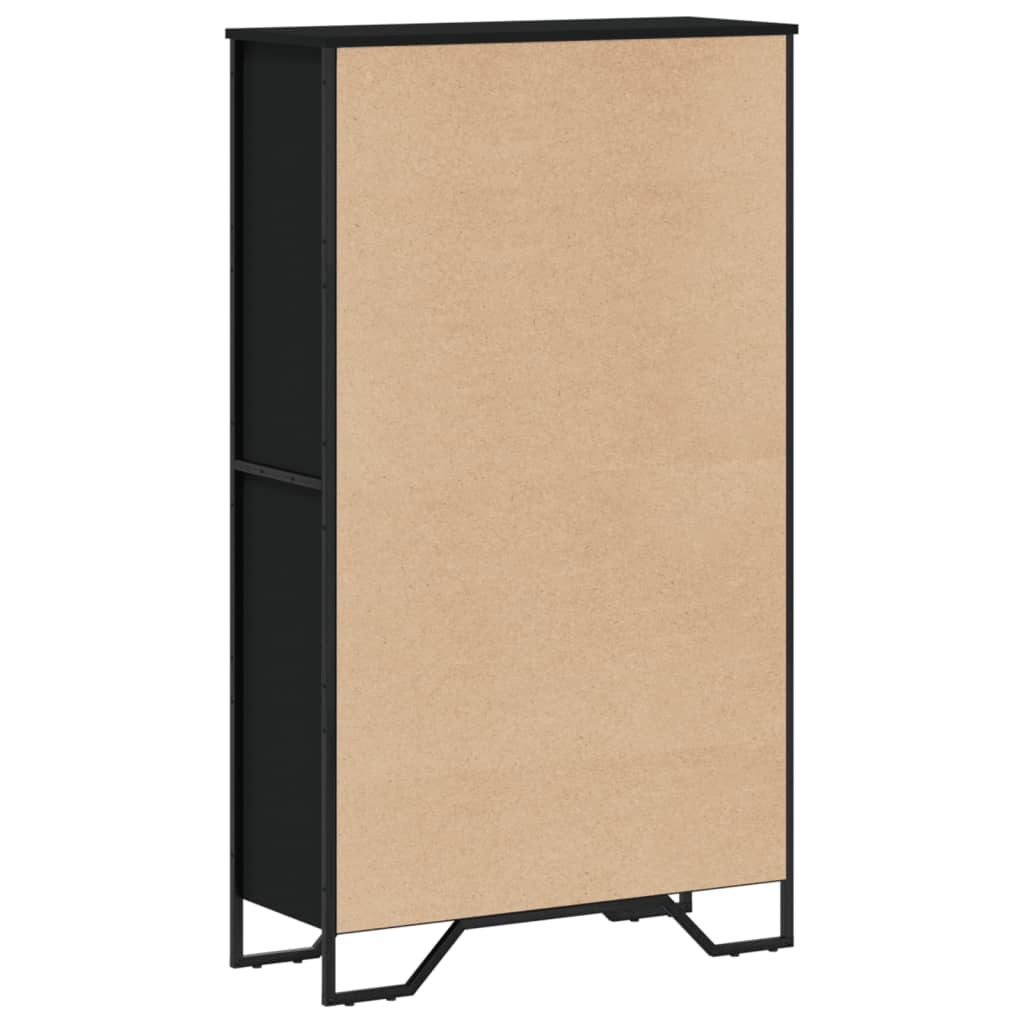 Bogreol Sort 80x31x137,5 cm Træ Materiale