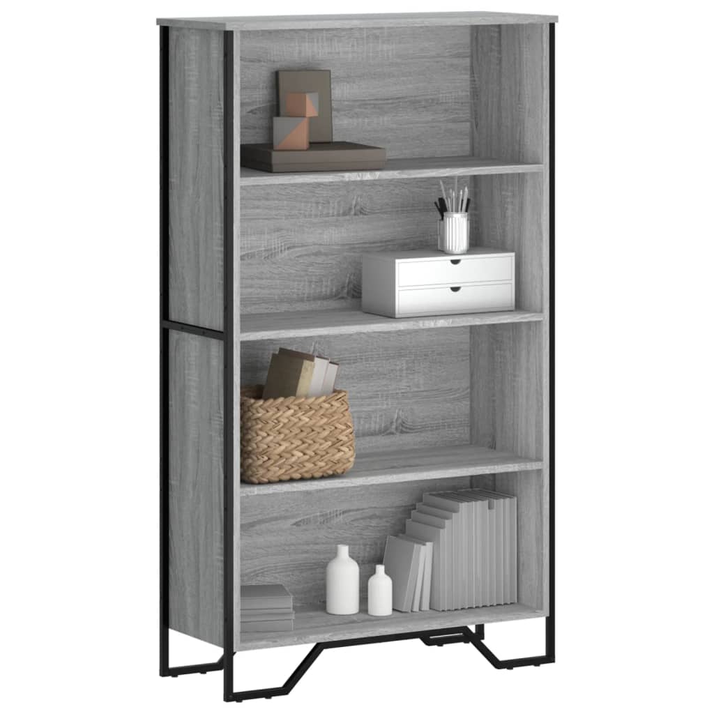 Bogreol Grå Sonoma 80x31x137,5 cm Træmateriale