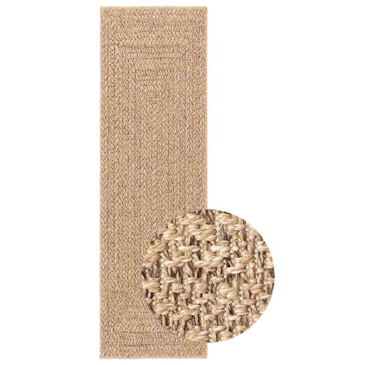 Teppich ZIZUR Beige 200x200 cm Jute-Optik Indoor und Outdoor