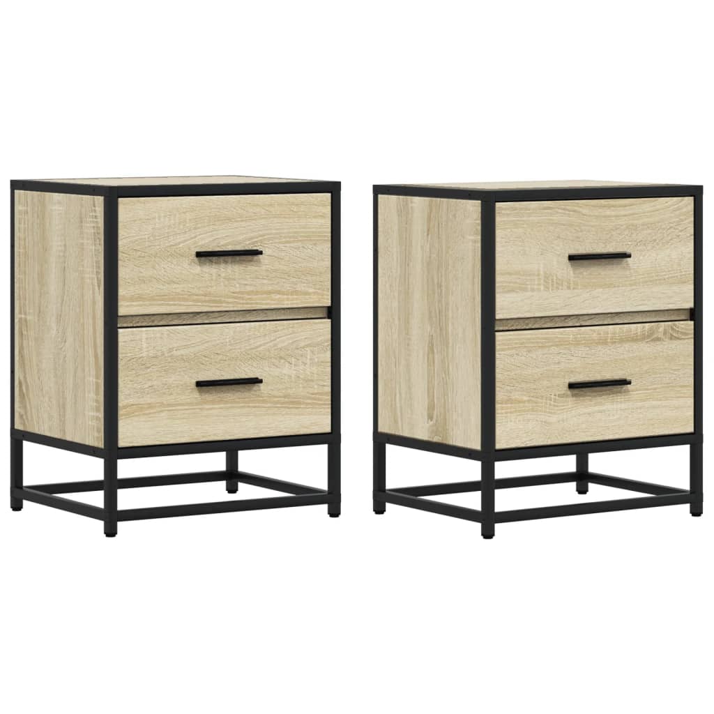 Sengeborde 2 stk Sonoma eg 40x31x50 cm træmateriale