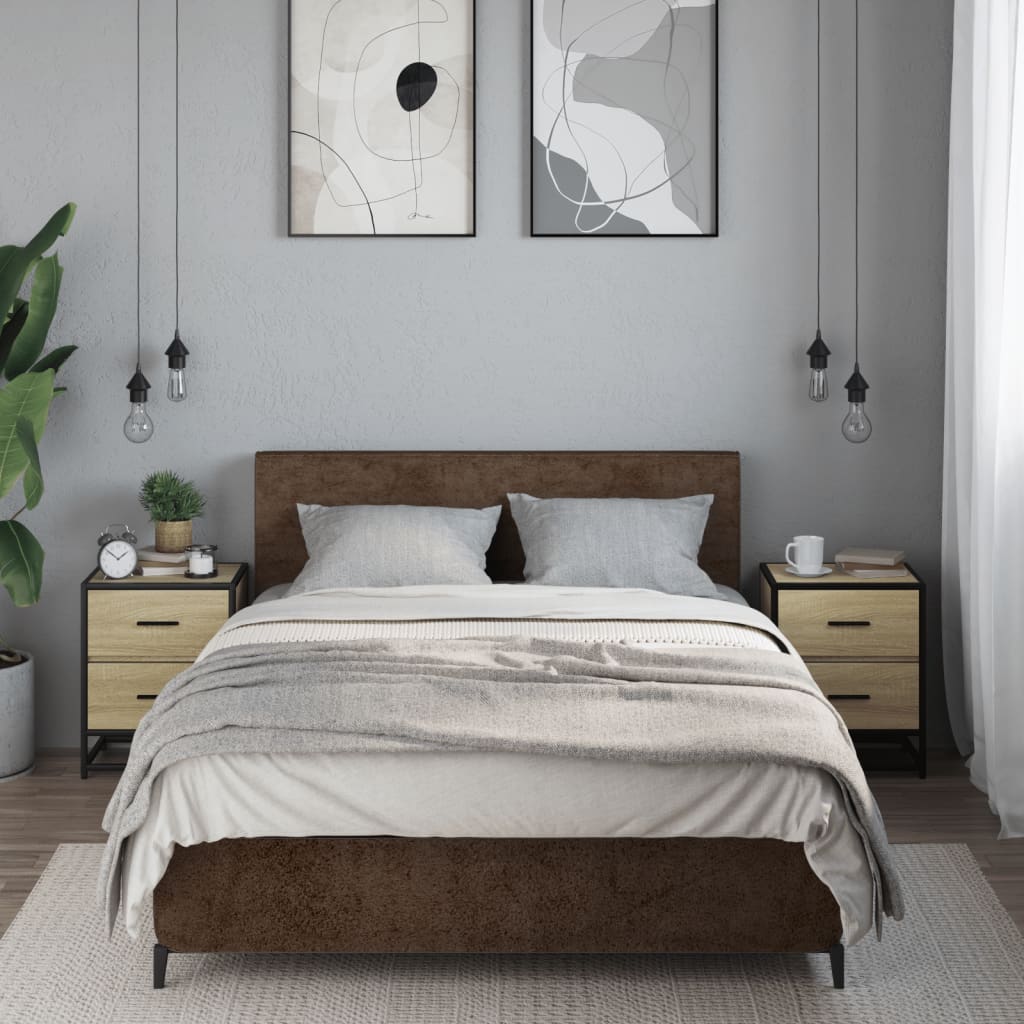 Sengeborde 2 stk Sonoma eg 40x31x50 cm træmateriale