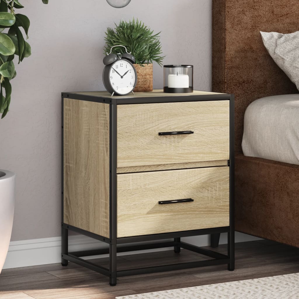 Sengeborde 2 stk Sonoma eg 40x31x50 cm træmateriale
