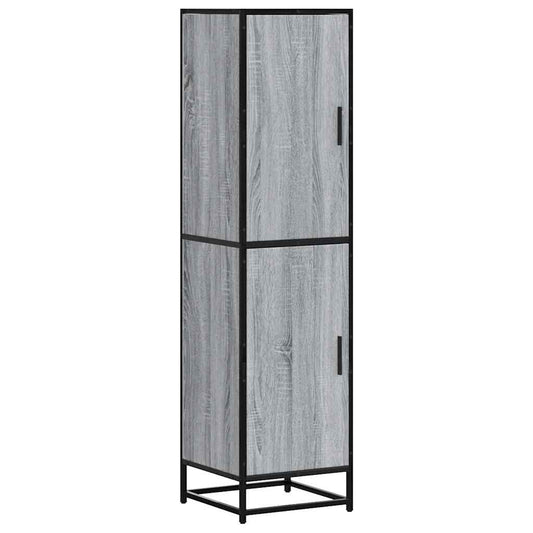 Highboard Grau Sonoma 35,5x35x139 cm Holzwerkstoff und Metall