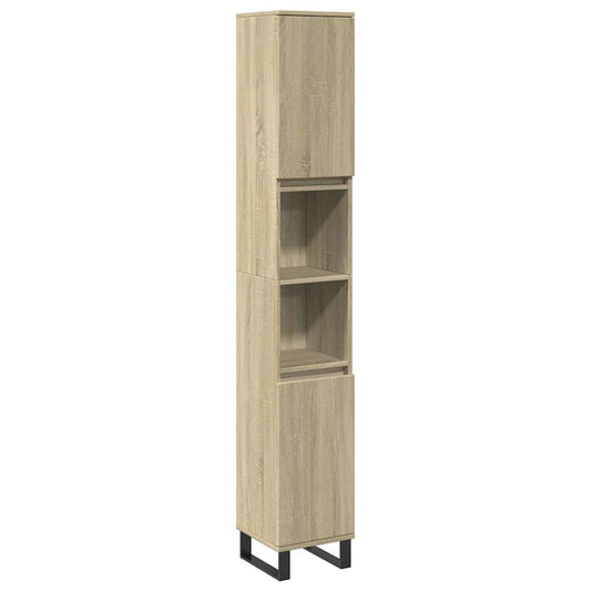 Badschrank Sonoma-Eiche 30x30x190 cm Holzwerkstoff