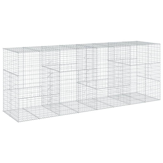 Gabione mit Deckel 400x100x150 cm Verzinktes Eisen