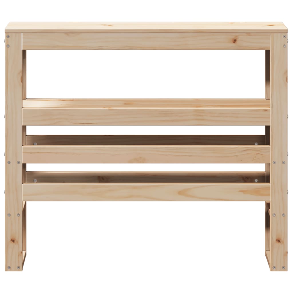 Sengegavl med hylder 75 cm massiv fyrretræ