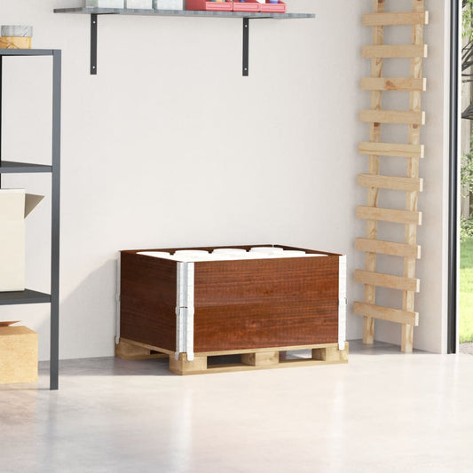Pallestel 2 stk brun 80x60 cm massiv fyrretræ
