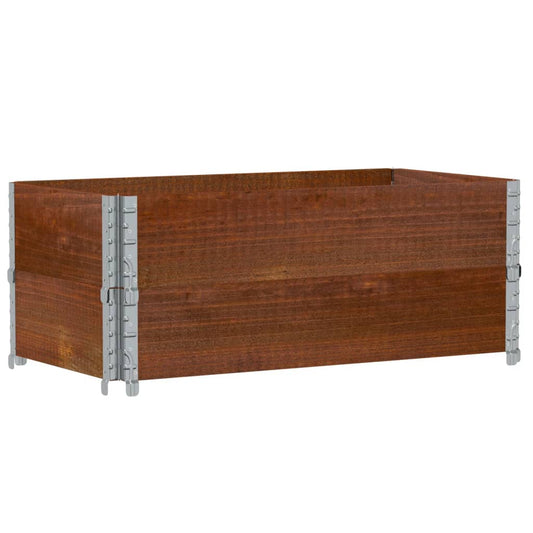 Pallestel 2 stk brun 100x50 cm massiv fyrretræ