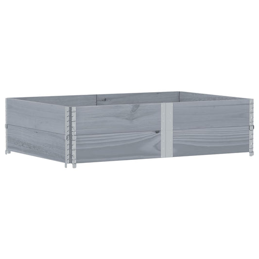 Palleramme 2 stk Grå 150x100 cm massiv fyrretræ