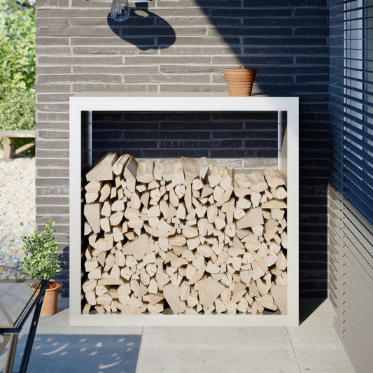 Brændestativ Hvid 100x40x100 cm Stål